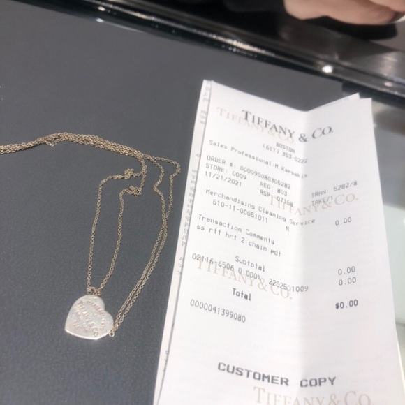 Tiffany’s Double Chain Heart Necklace - Picture 3 of 3